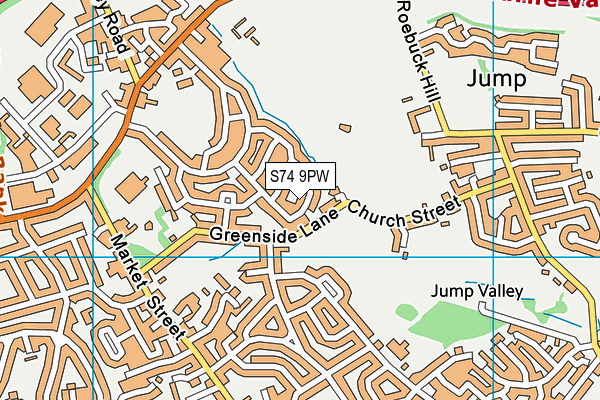 S74 9PW map - OS VectorMap District (Ordnance Survey)