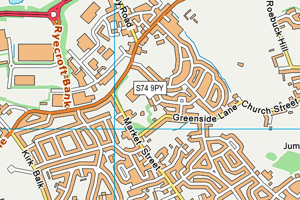 S74 9PY map - OS VectorMap District (Ordnance Survey)