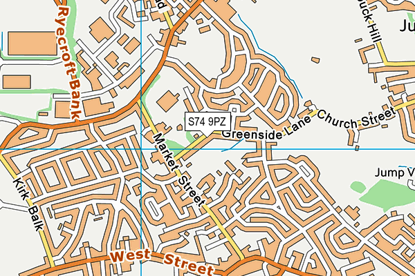 S74 9PZ map - OS VectorMap District (Ordnance Survey)