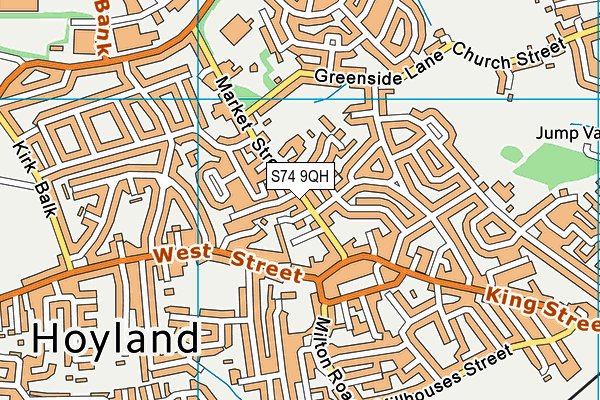 S74 9QH map - OS VectorMap District (Ordnance Survey)