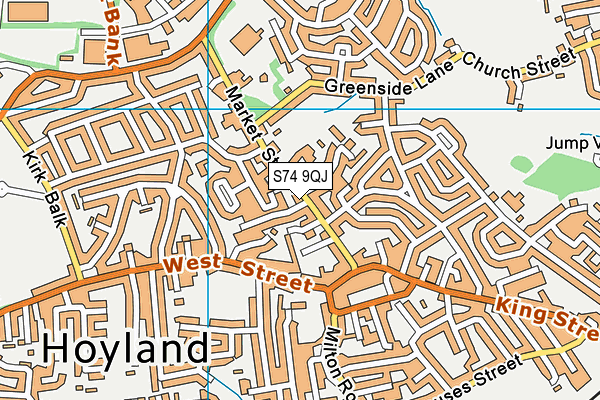 S74 9QJ map - OS VectorMap District (Ordnance Survey)