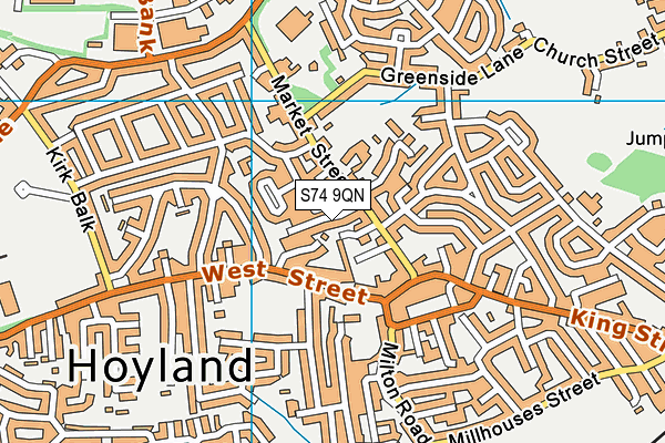 S74 9QN map - OS VectorMap District (Ordnance Survey)