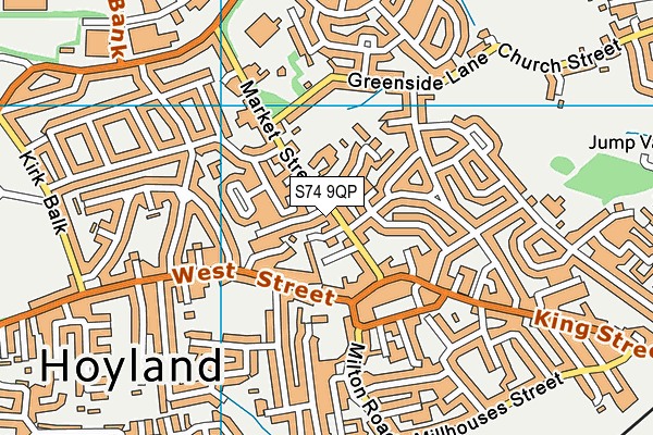 S74 9QP map - OS VectorMap District (Ordnance Survey)