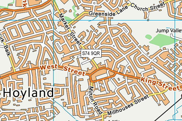 S74 9QR map - OS VectorMap District (Ordnance Survey)