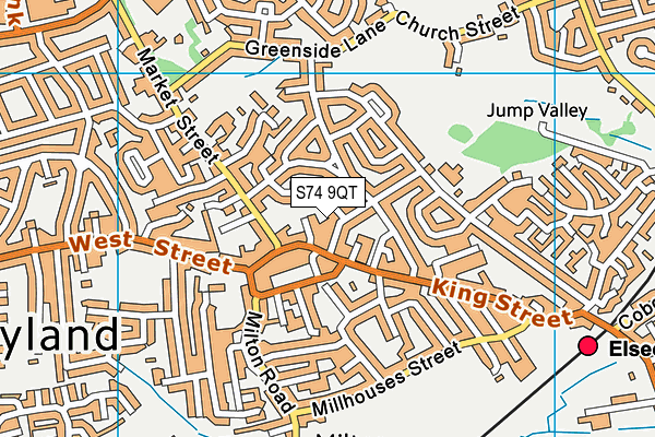 S74 9QT map - OS VectorMap District (Ordnance Survey)