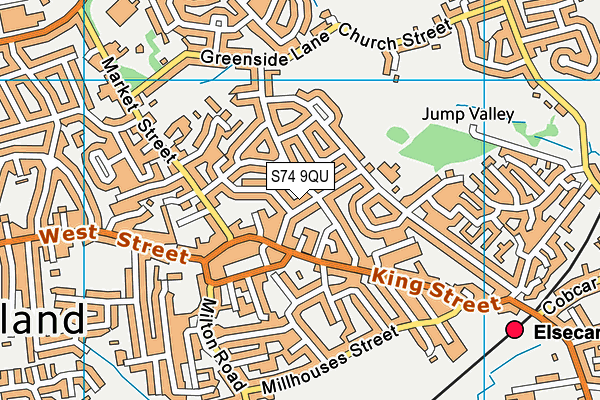 S74 9QU map - OS VectorMap District (Ordnance Survey)