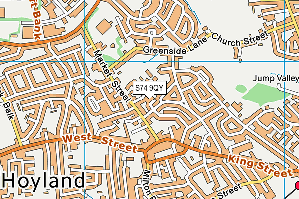 S74 9QY map - OS VectorMap District (Ordnance Survey)