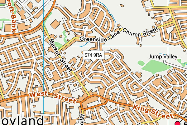 S74 9RA map - OS VectorMap District (Ordnance Survey)