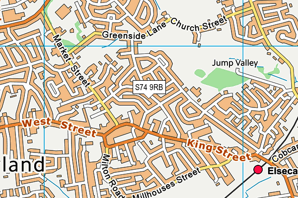 S74 9RB map - OS VectorMap District (Ordnance Survey)