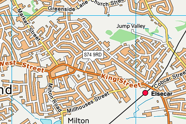 S74 9RD map - OS VectorMap District (Ordnance Survey)