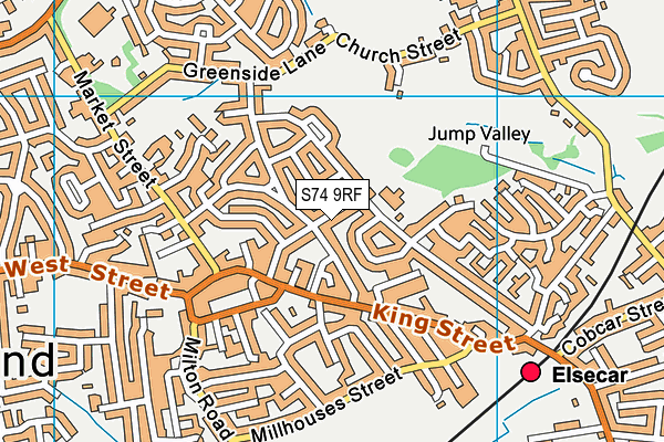 S74 9RF map - OS VectorMap District (Ordnance Survey)