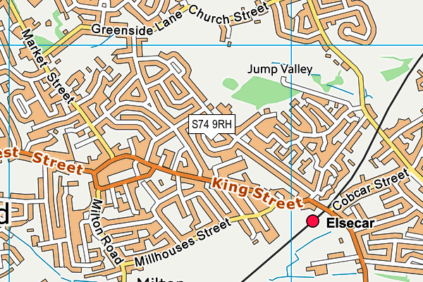 S74 9RH map - OS VectorMap District (Ordnance Survey)