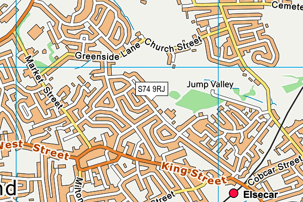 S74 9RJ map - OS VectorMap District (Ordnance Survey)