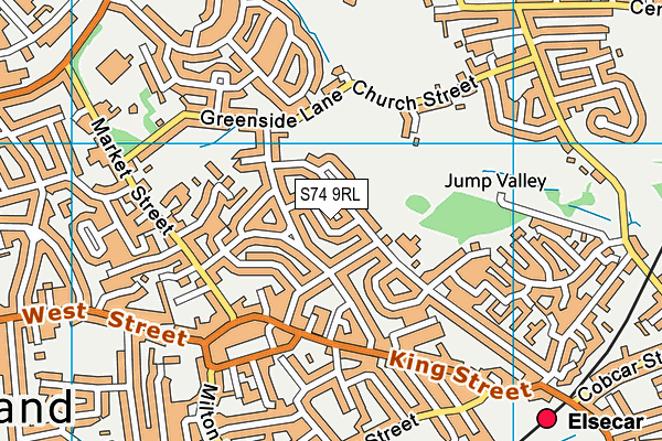 S74 9RL map - OS VectorMap District (Ordnance Survey)