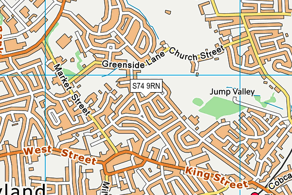 S74 9RN map - OS VectorMap District (Ordnance Survey)