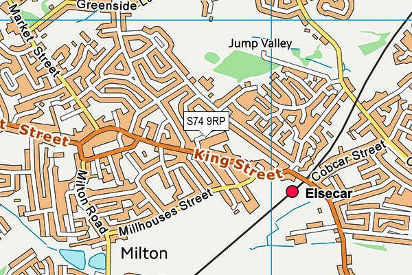 S74 9RP map - OS VectorMap District (Ordnance Survey)