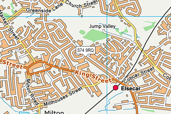 S74 9RQ map - OS VectorMap District (Ordnance Survey)