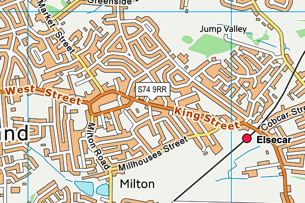 S74 9RR map - OS VectorMap District (Ordnance Survey)