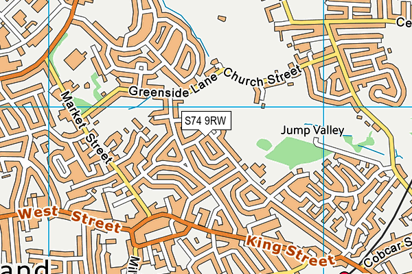 S74 9RW map - OS VectorMap District (Ordnance Survey)