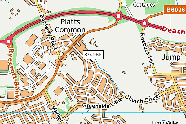 S74 9SP map - OS VectorMap District (Ordnance Survey)