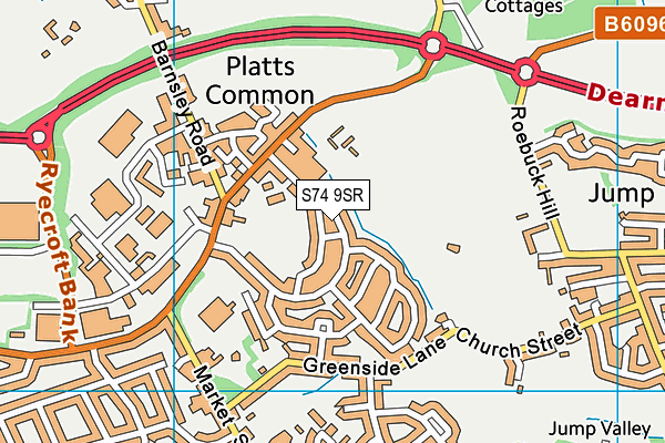 S74 9SR map - OS VectorMap District (Ordnance Survey)