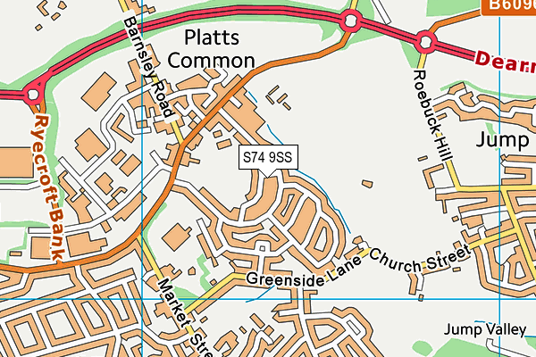 S74 9SS map - OS VectorMap District (Ordnance Survey)