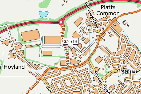 S74 9TH map - OS VectorMap District (Ordnance Survey)