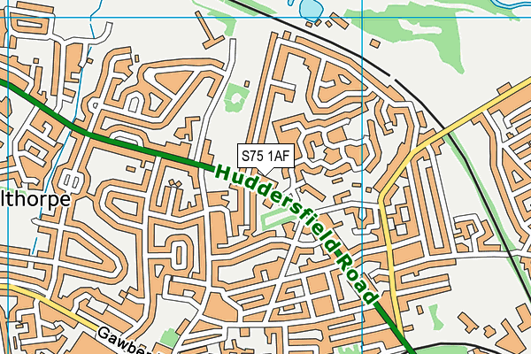 S75 1AF map - OS VectorMap District (Ordnance Survey)