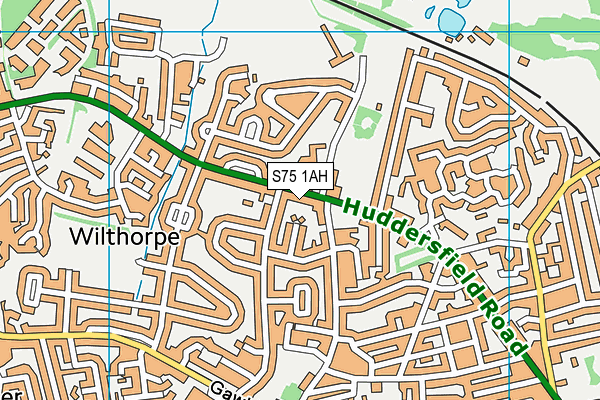 S75 1AH map - OS VectorMap District (Ordnance Survey)