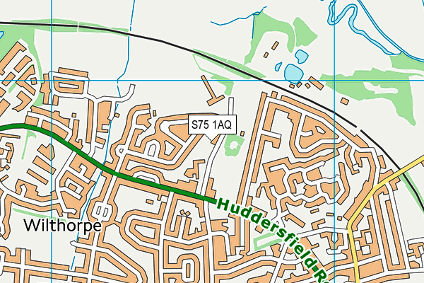 S75 1AQ map - OS VectorMap District (Ordnance Survey)
