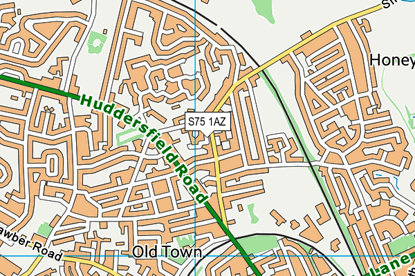 S75 1AZ map - OS VectorMap District (Ordnance Survey)