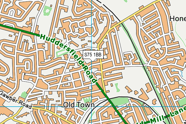 S75 1BB map - OS VectorMap District (Ordnance Survey)