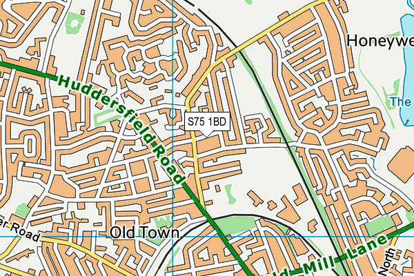 S75 1BD map - OS VectorMap District (Ordnance Survey)