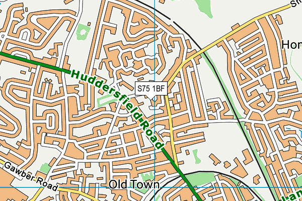 S75 1BF map - OS VectorMap District (Ordnance Survey)