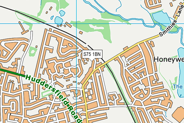 S75 1BN map - OS VectorMap District (Ordnance Survey)