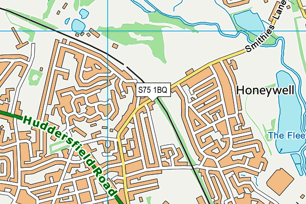 S75 1BQ map - OS VectorMap District (Ordnance Survey)