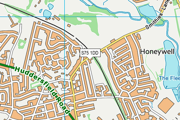 S75 1DD map - OS VectorMap District (Ordnance Survey)