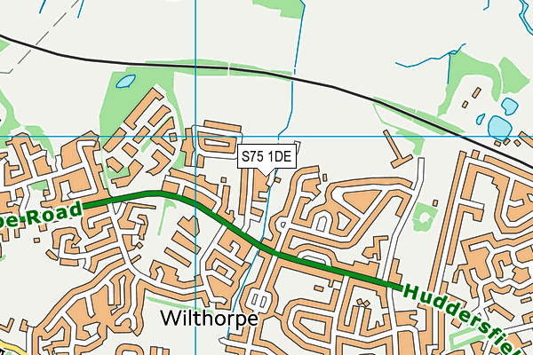 S75 1DE map - OS VectorMap District (Ordnance Survey)