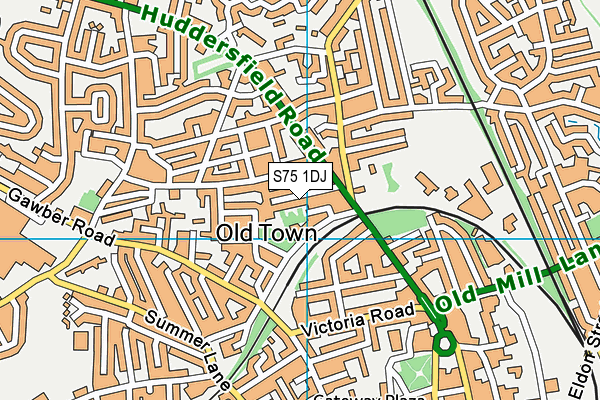 S75 1DJ map - OS VectorMap District (Ordnance Survey)