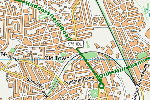 S75 1DL map - OS VectorMap District (Ordnance Survey)