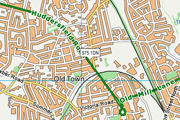 S75 1DN map - OS VectorMap District (Ordnance Survey)