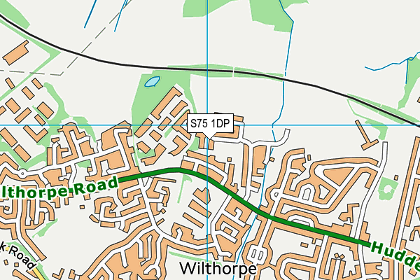 S75 1DP map - OS VectorMap District (Ordnance Survey)