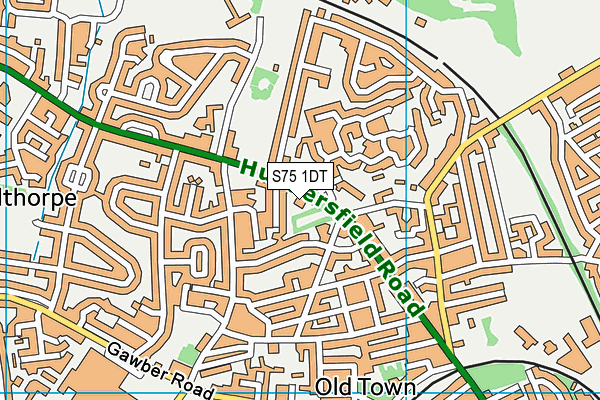 S75 1DT map - OS VectorMap District (Ordnance Survey)
