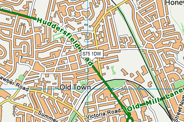 S75 1DW map - OS VectorMap District (Ordnance Survey)