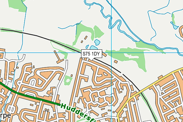 S75 1DY map - OS VectorMap District (Ordnance Survey)