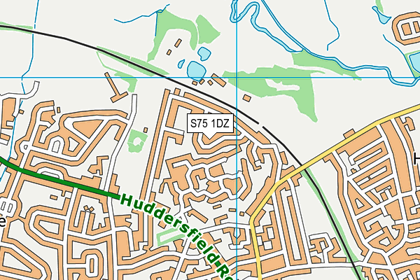 S75 1DZ map - OS VectorMap District (Ordnance Survey)