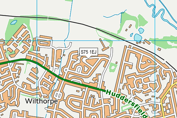 S75 1EJ map - OS VectorMap District (Ordnance Survey)