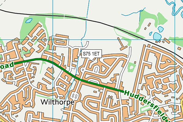 S75 1ET map - OS VectorMap District (Ordnance Survey)