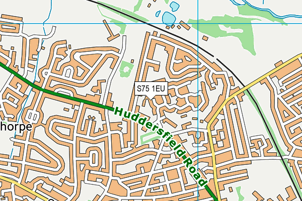 S75 1EU map - OS VectorMap District (Ordnance Survey)