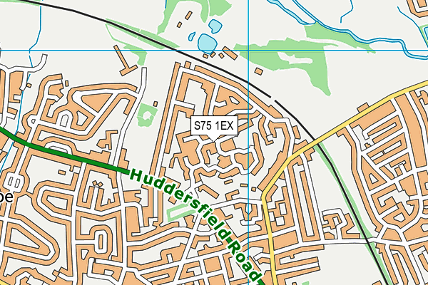 S75 1EX map - OS VectorMap District (Ordnance Survey)